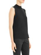 Theory Sleeveless Silk Mockneck Top