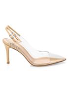 Gianvito Rossi Kyle Pvc & Leather Slingback Pumps