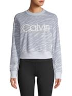 Calvin Klein Performance Printed Cotton-blend Sweatshirt