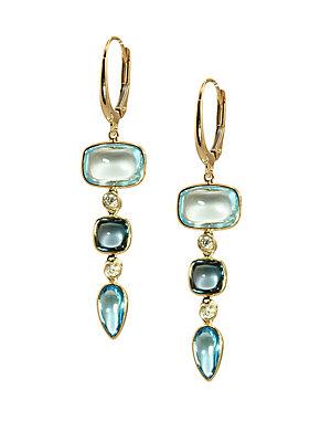 Saks Fifth Avenue 14k Yellow Gold Smooth Cushion Drop Earrings