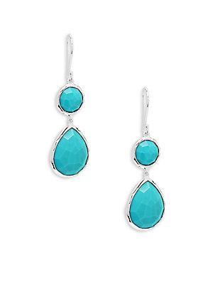 Ippolita Turquoise And Sterling Silver Snowman Drop Earrings