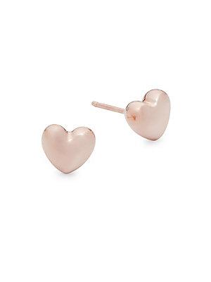 Saks Fifth Avenue Rose Gold Heart Stud Earrings