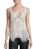Free People On The Town Lace Tulle Tank Top