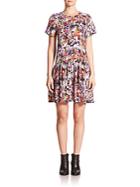 Opening Ceremony Maizie Girl Collage Silk Dress