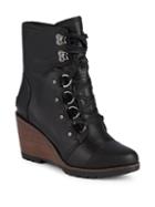 Sorel After Hours Pebbled Leather Stacked Wedge Ankle Boots
