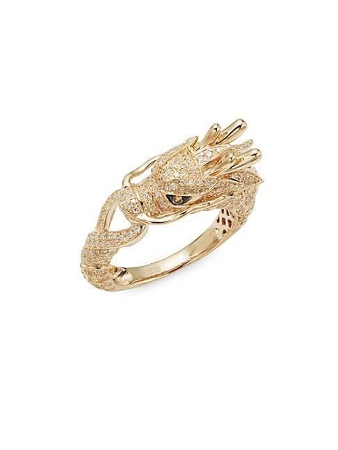 Effy Dragon 14k Yellow Gold & Diamond Ring