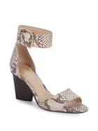 Vince Camuto Driton Embossed Leather Ankle-strap Sandals