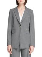 Donna Karan Pinstripe Button Front Blazer