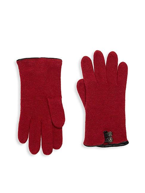 Portolano Leather-trimmed Cashmere Gloves