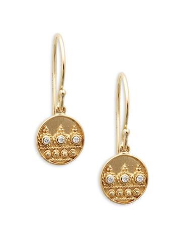 Legend Amrapali Heritage Moon 18k Gold Diamond Drop Earrings