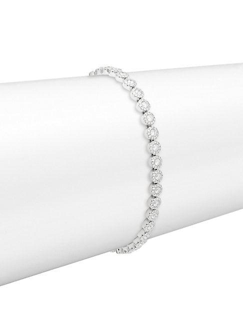 Diana M Jewels 14k White Gold & 3.03 Tcw Diamond Halo Bracelet