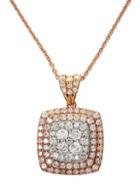 Effy 14k White And Rose Gold Diamond Pendant Necklace