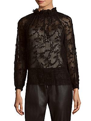 Rebecca Taylor Long-sleeve Ellie Embroidery Top