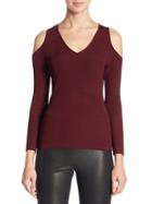 Saks Fifth Avenue Collection Ribbed Cold-shoulder Top