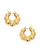 Sphera Milano 14k Yellow Gold Textured Hoop Earrings