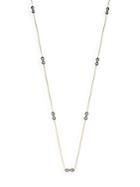 Freida Rothman White Stone Infinity Station Necklace/two-tone