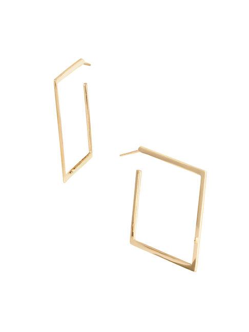 Lana Jewelry 14k Yellow Gold Flat Square Hoop Earrings