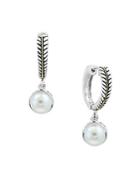 Effy White Pearls And 18k Yellow Gold Drop Earrings