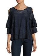 Cirana Tiered Bell-sleeve Cold-shoulder Top