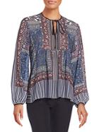 Clover Canyon Patchwork-print Peasant Blouse