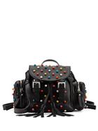 Red Valentino Beaded Leather Backpack