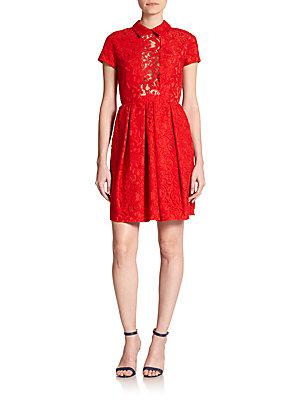 Carven Sheer-panel Lace Dress