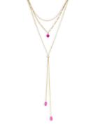 Ava & Aiden Goldtone & Lotus Jasper 2-piece Multi-strand & Y-necklace Set