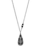 Bavna Black Onyx And Sterling Silver Pendant Necklace