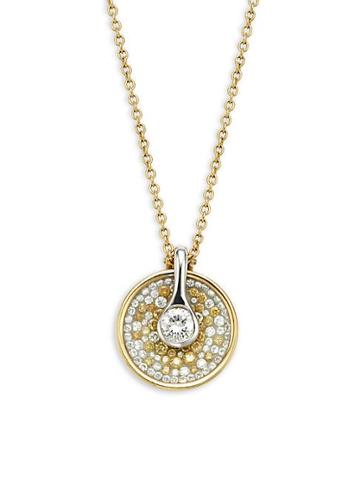 Plev 18k Yellow & White Gold Diamond Pendant Necklace