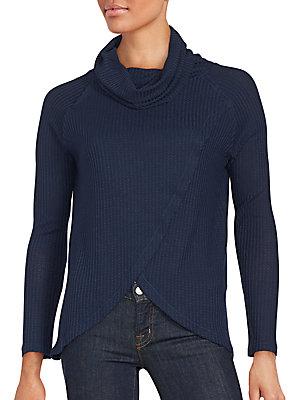 Sweet Romeo Asymmetrical Ribbed Pullover