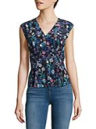 Rebecca Taylor Floral Pleated Silk Top