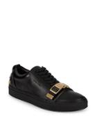 Buscemi Unisex Pebbled-leather Metal Strap Sneakers