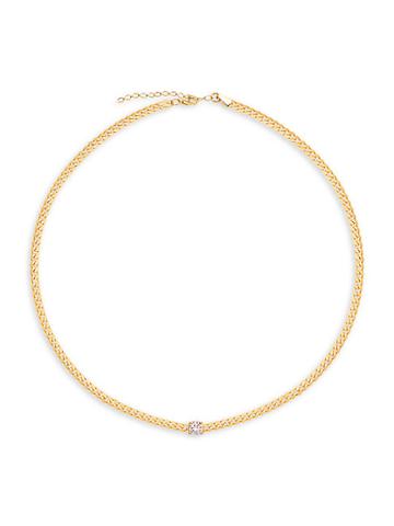 Gabi Rielle Celebration 14k Gold Vermeil & Crystal Solitaire Choker Necklace