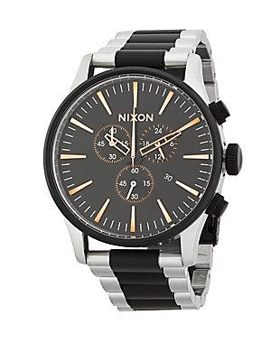 Nixon Stainless Steel Stripe Bracelet Watch