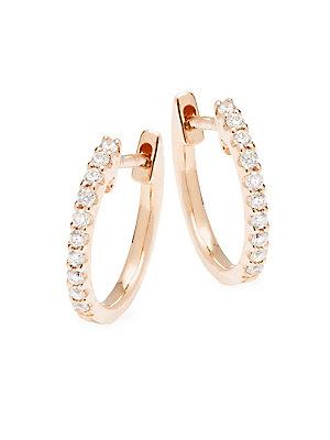 Casa Reale Diamond & 18k Rose Gold Huggie Hoop Earrings
