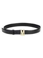 Moschino Logo Slim Leather Belt