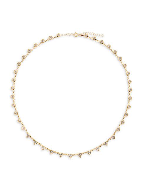Gabi Rielle 22k Goldplated & White Crystal Choker Necklace