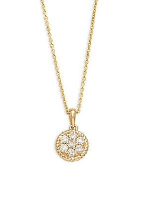 Kc Designs Cluster Diamond And 14k Yellow Gold Pendant Necklace