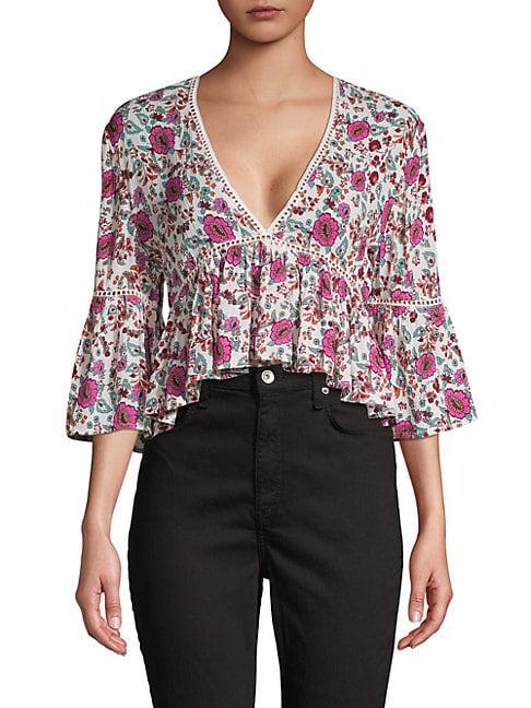 Raga Floral-print Cropped Top