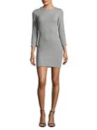 French Connection Textured Three-quarter Sleeves Dress