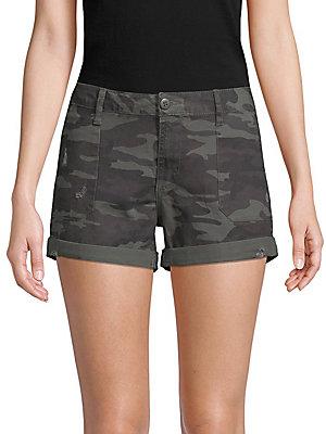 Sanctuary Camouflage Distressed Denim Shorts