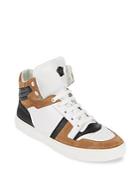 Versace Multi Color Leather High-top Sneakers