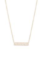 Ef Collection Diamond And 14k Yellow Gold Baguette Bar Pendant Necklace