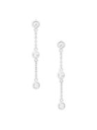 Diana M Jewels 14k White Gold & Diamond Linear Drop Earrings