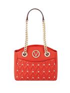 Valentino By Mario Valentino Textured & Studded Italian Leather Handbag