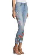 7 For All Mankind Floral Embroidered Ankle Skinny Jeans