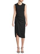 James Perse Ruched Cotton Midi Dress
