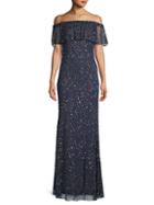 Adrianna Papell Embellished Column Gown