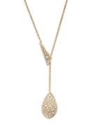 Alexis Bittar 10k Goldplated & Crystal Lariat Pendant Necklace