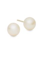 Saks Fifth Avenue 14k Yellow Gold & 7-7.5mm White Round Freshwater Pearl Stud Earrings